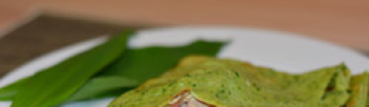 Bärlauch-Crêpes mit Möhrengemüse